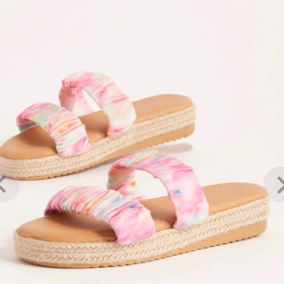 Cutie Pie Braided Tie-Dye Slide Sandals - Picture 4 of 7